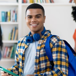 Male student becoming a teacher